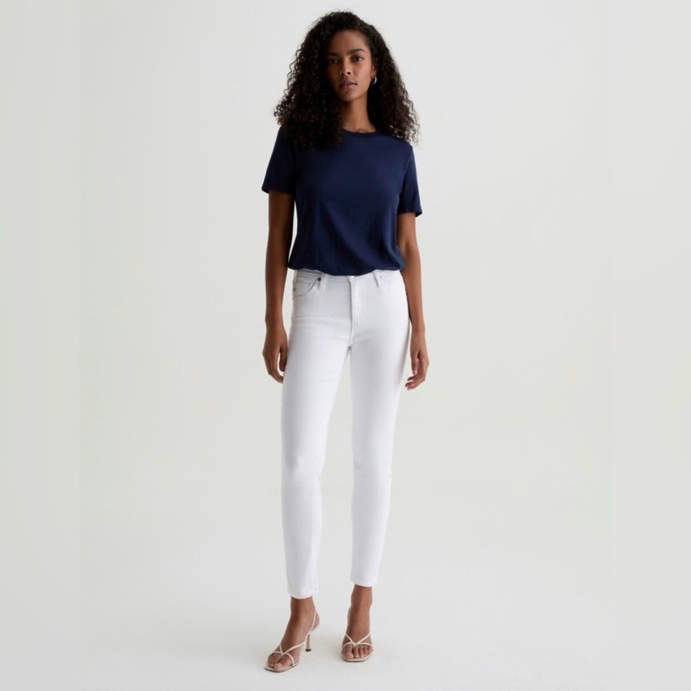 New! AG Adriano Goldschmied Prima Ankle Cigarette Leg Jeans in White - Size 31 - Picture 2 of 10